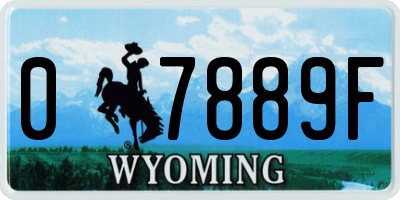 WY license plate 07889F