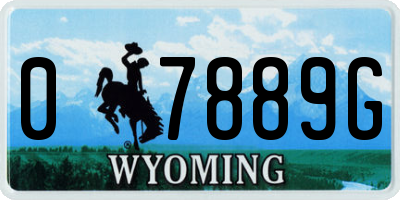 WY license plate 07889G