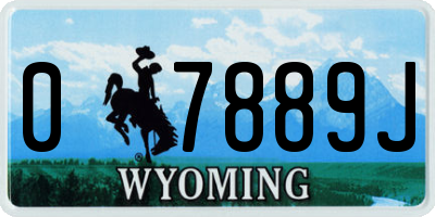 WY license plate 07889J