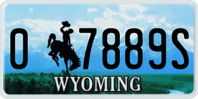 WY license plate 07889S