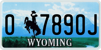 WY license plate 07890J