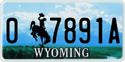 WY license plate 07891A