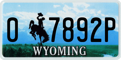 WY license plate 07892P