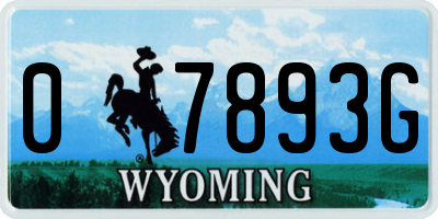 WY license plate 07893G