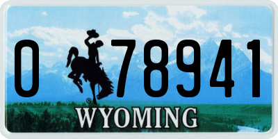 WY license plate 078941