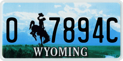 WY license plate 07894C