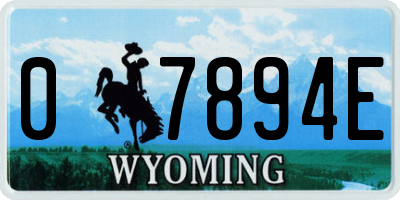 WY license plate 07894E