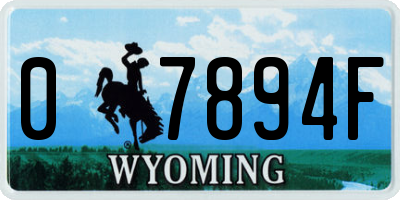WY license plate 07894F