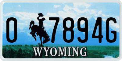 WY license plate 07894G