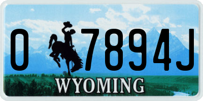 WY license plate 07894J