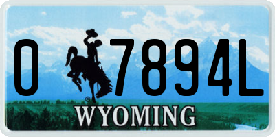 WY license plate 07894L