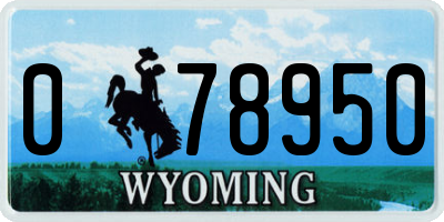 WY license plate 078950