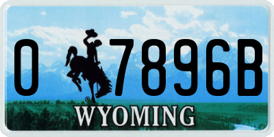 WY license plate 07896B