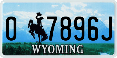 WY license plate 07896J