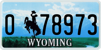 WY license plate 078973