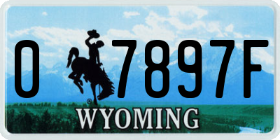 WY license plate 07897F