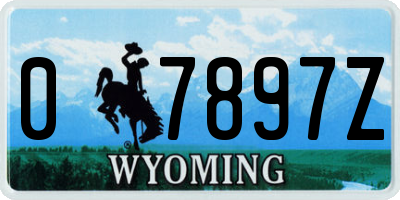 WY license plate 07897Z