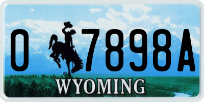 WY license plate 07898A