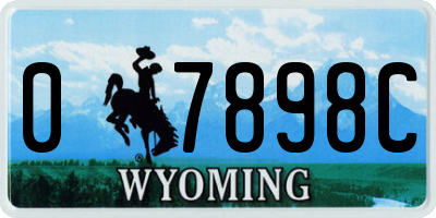 WY license plate 07898C