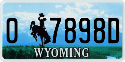 WY license plate 07898D