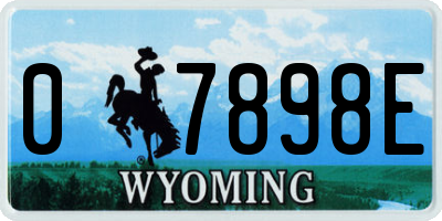 WY license plate 07898E