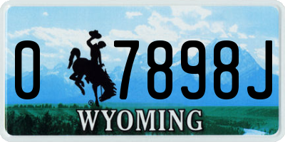 WY license plate 07898J