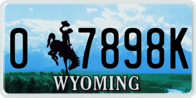 WY license plate 07898K