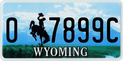 WY license plate 07899C