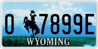 WY license plate 07899E