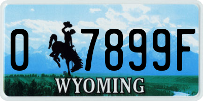 WY license plate 07899F