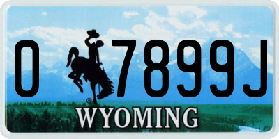 WY license plate 07899J