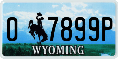 WY license plate 07899P