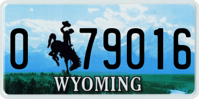 WY license plate 079016