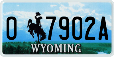 WY license plate 07902A