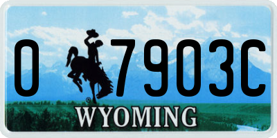 WY license plate 07903C