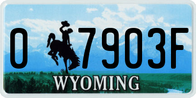 WY license plate 07903F