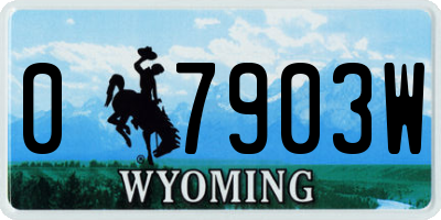 WY license plate 07903W