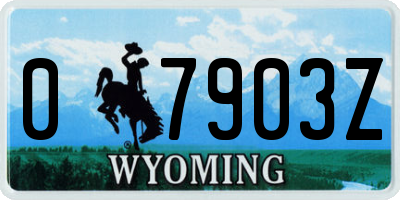 WY license plate 07903Z