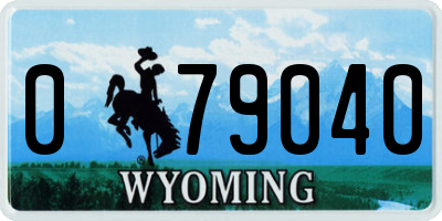 WY license plate 079040