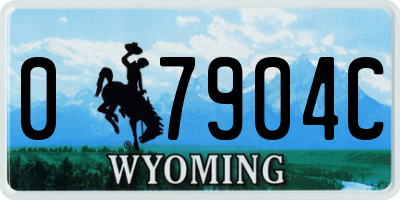 WY license plate 07904C