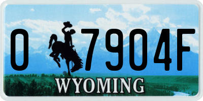 WY license plate 07904F