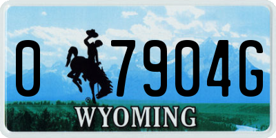 WY license plate 07904G