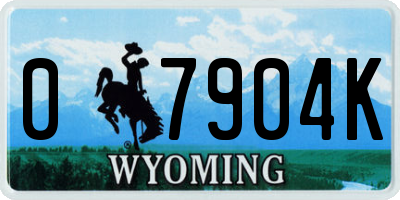WY license plate 07904K
