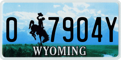 WY license plate 07904Y
