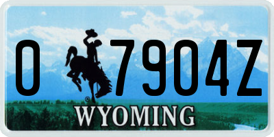 WY license plate 07904Z
