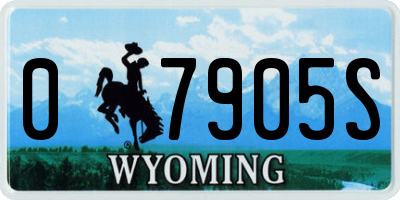 WY license plate 07905S