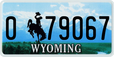 WY license plate 079067