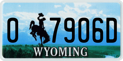 WY license plate 07906D