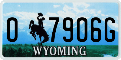 WY license plate 07906G