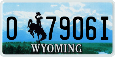 WY license plate 07906I